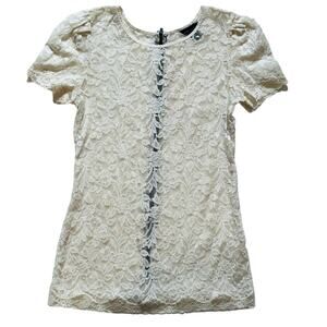 VS MODA Intl Lace Top Y2K Boho Sm Cream Back Zip-Up - Victoria’s Secret Holiday
